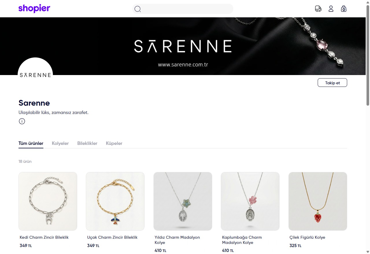 Sarenne Shopier mağazası
